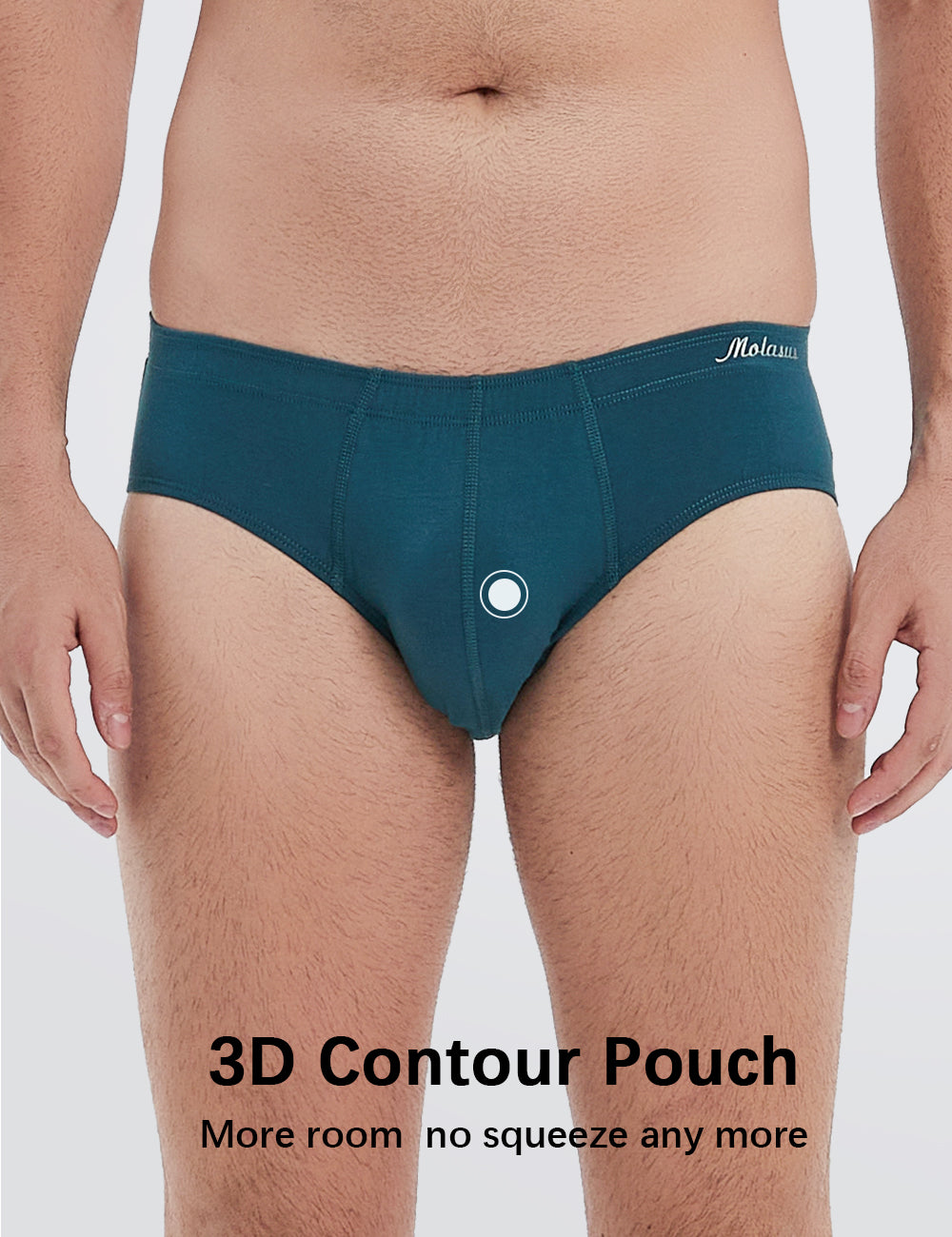 Molasus Men's Breathable Cotton Briefs Underwear No Fly Covered Waistband Underpants(S-3XL)