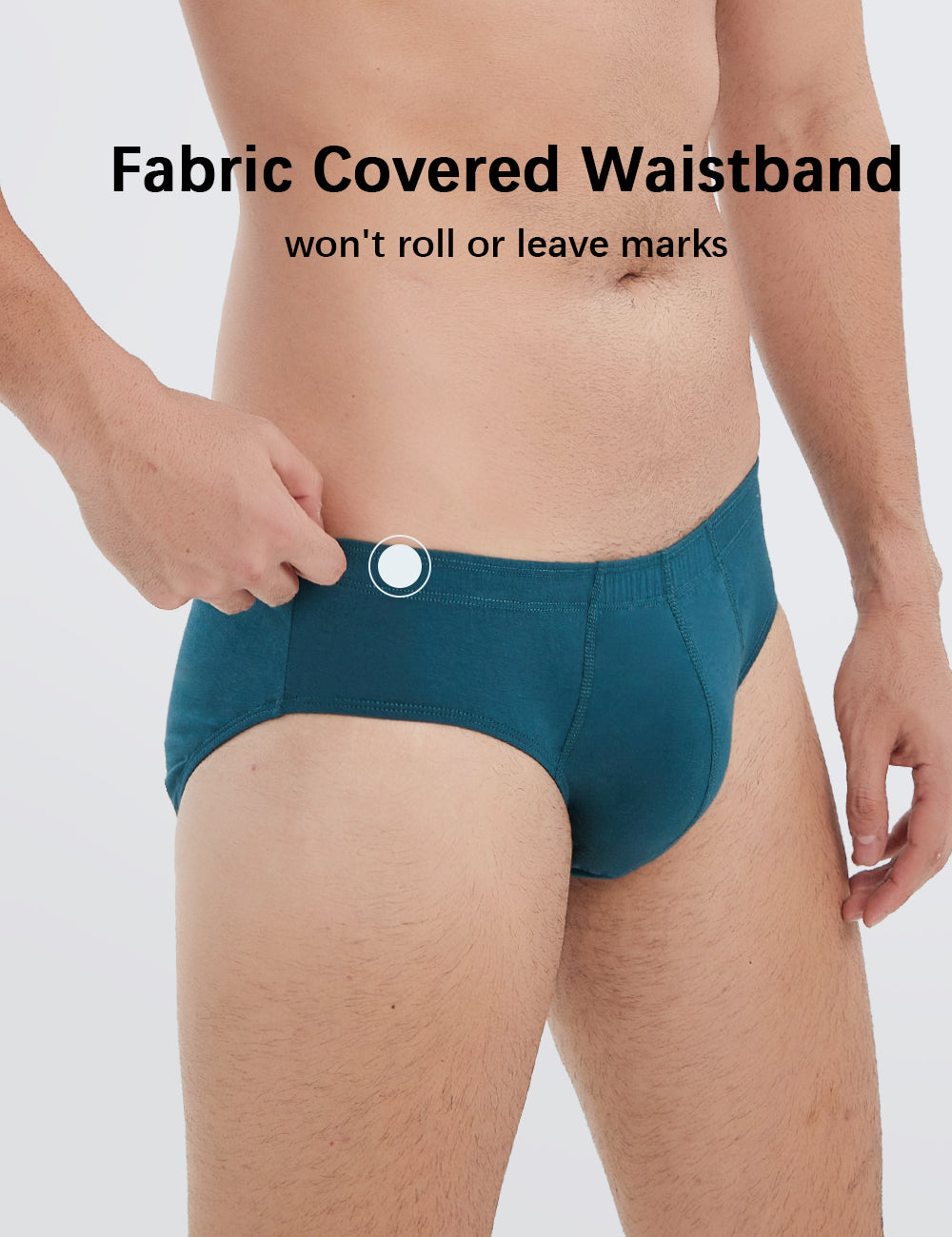Molasus Men's Breathable Cotton Briefs Underwear No Fly Covered Waistband Underpants(S-3XL)