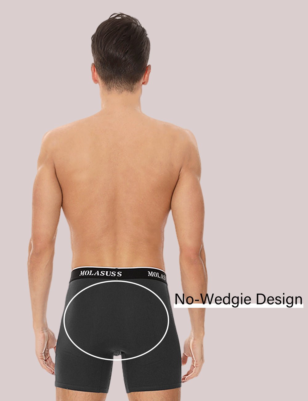 Molasus Mens Boxer Briefs Soft Cotton Underwear Open Fly Tagless Underpants Pack of 5 Multicolor