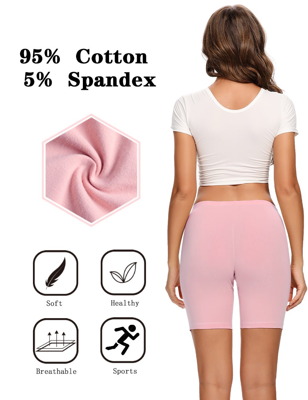 Molasus Womens Cotton Boxer Shorts Underwear Anti Chafing Bike Shorts(Regular & Plus Size)