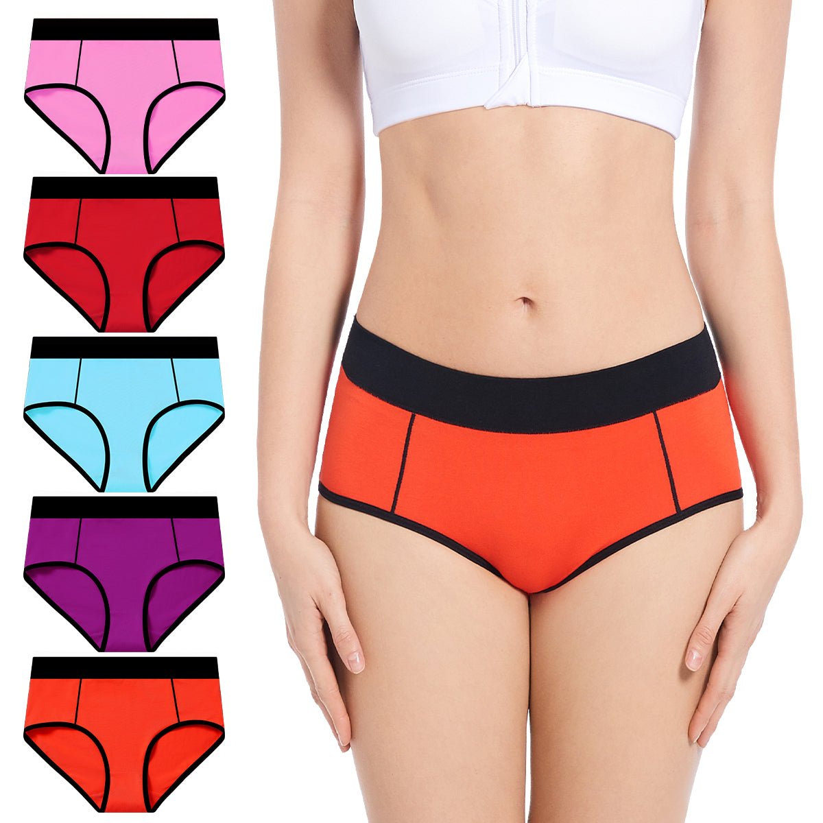 Fit Panties for Women Plus Size - Middle Waisted Ladies Soft Breathable  Full Coverage Stretch Briefs