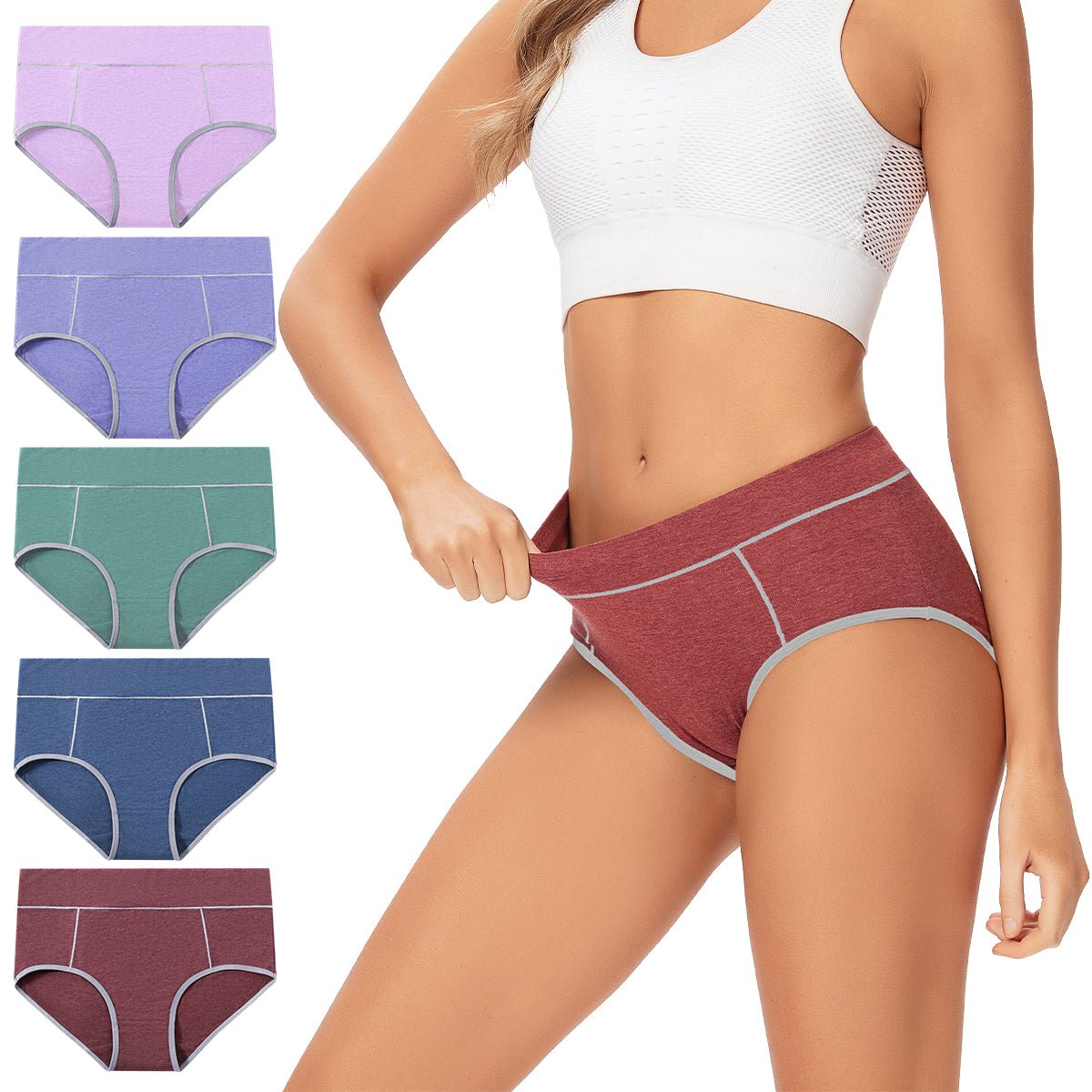 Womens High Waisted Cotton Underwear Soft Full Briefs Panties Multipack  From Qiaomaidou02, $22.33