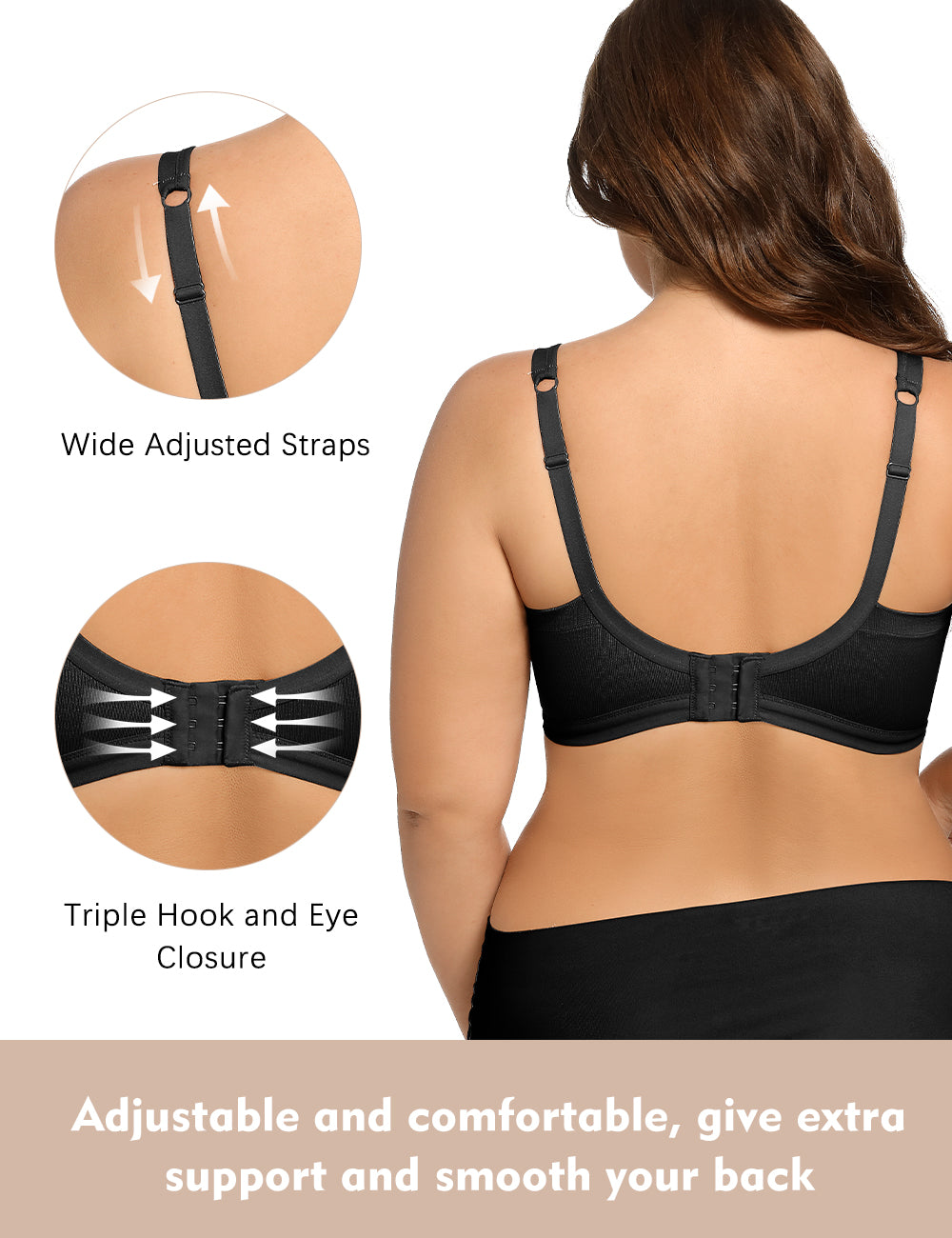 Wireless Full Coverage Bra Back Coverage Bras for Women Strapless