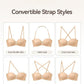 Womens Strapless Front Closure Bra Push Up Lift Bra Padded Add Cup Non Slip Anti-Slip Grip & Removable Straps Fit Outfits Wireless Supportive Seamless Comfortable