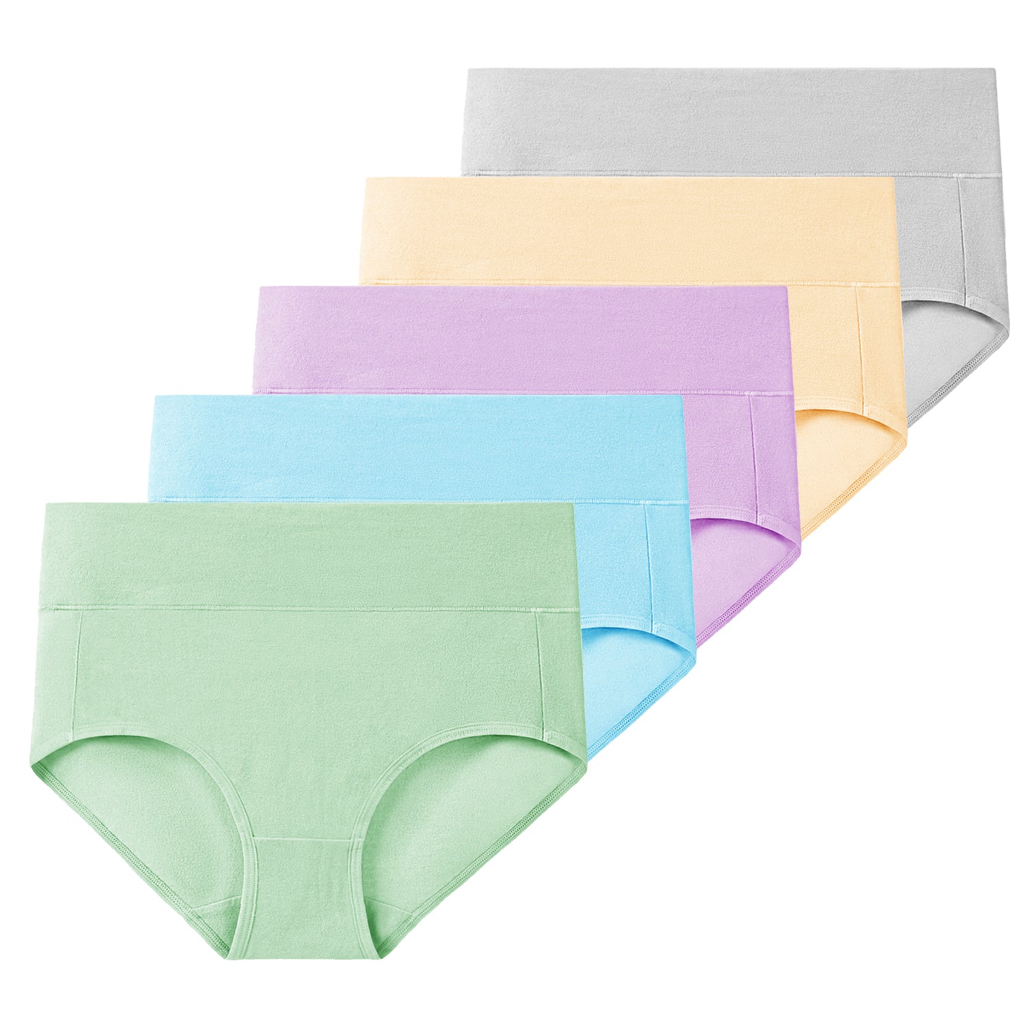 Molasus Womens Underwear Mid Waist Cotton Briefs Soft Stretchy