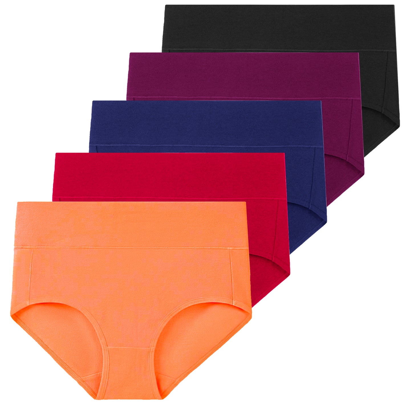 Womens' Cotton Underwear Soft Stretch Bikini Panties High Cut Wide  Waistband Sport Panties Sexy M-5XL 5Pack