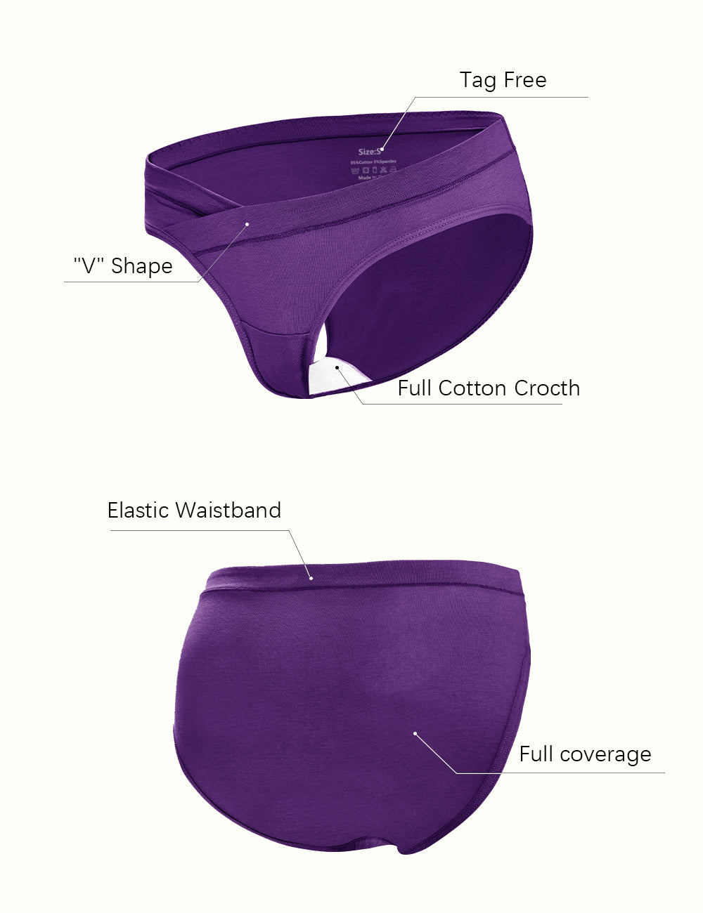 Maternity Underwear 4 Pack Cotton Under Bump Pregnancy Underwear Postpartum  Panties