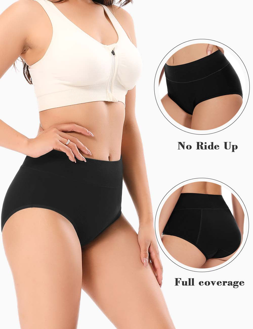 6 Pack Womens Underwear Medium Waist Large Size Cotton Crotch Menstrual  Leak Proof Sanitary Period Underwear Panties For Women