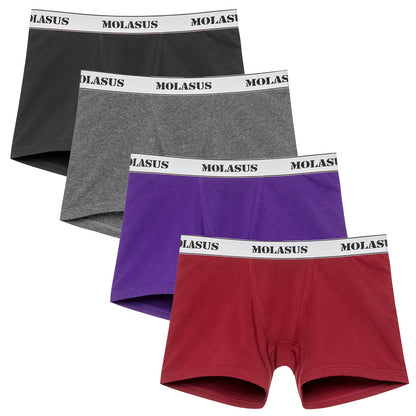Molasus 4.5" Inseam Womens Cotton Boxer Briefs Underwear Boy Shorts Panties Multicolor1