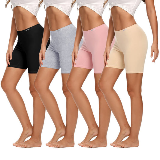 Pack Of 3 Womens Ladies Plain Underwear High Waist Stretch Boxer Shorts Lot  New