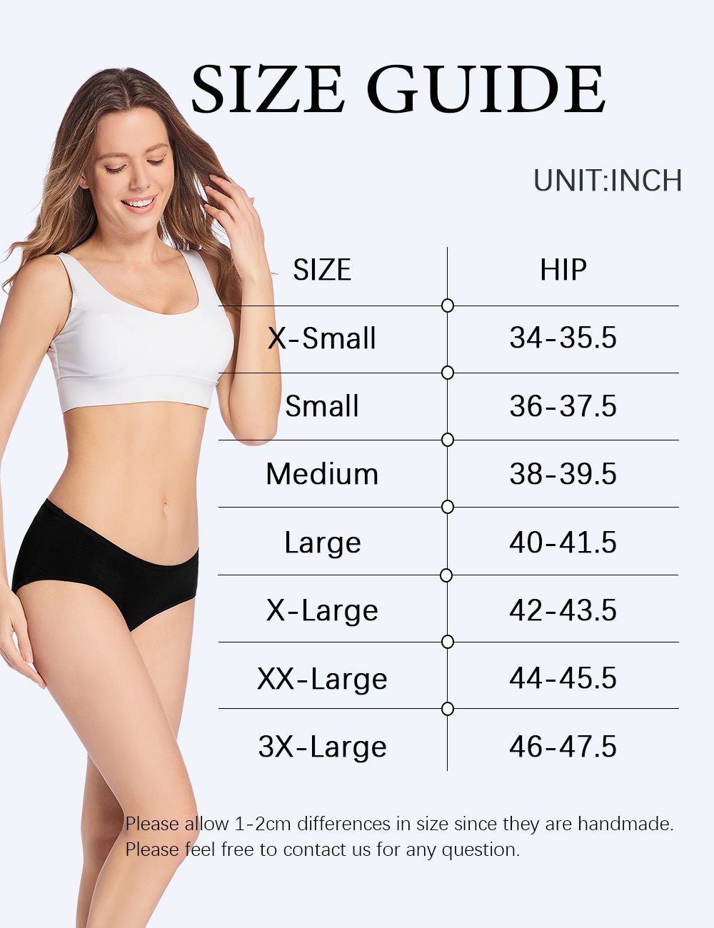 Molasus Women's Soft Cotton Briefs Ladies Mid-High Waisted Full Covera